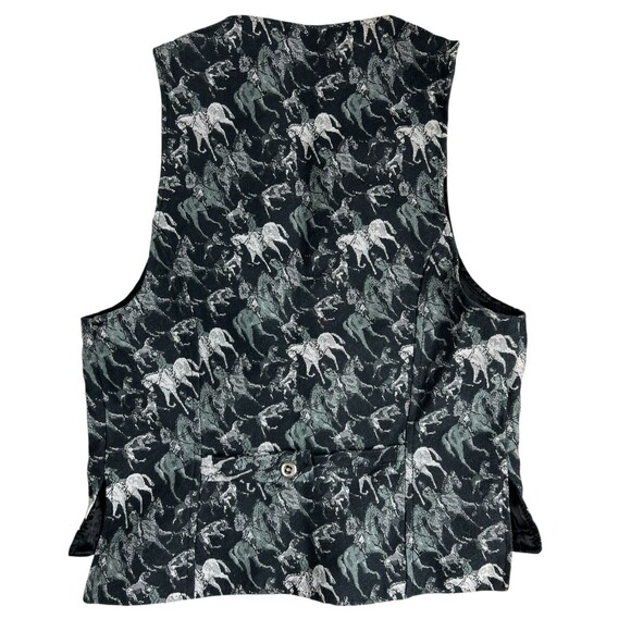 Vintage Phelan's Sausalito Men's Western Button-back Horse Print Vest Size S - Picture 2 of 4